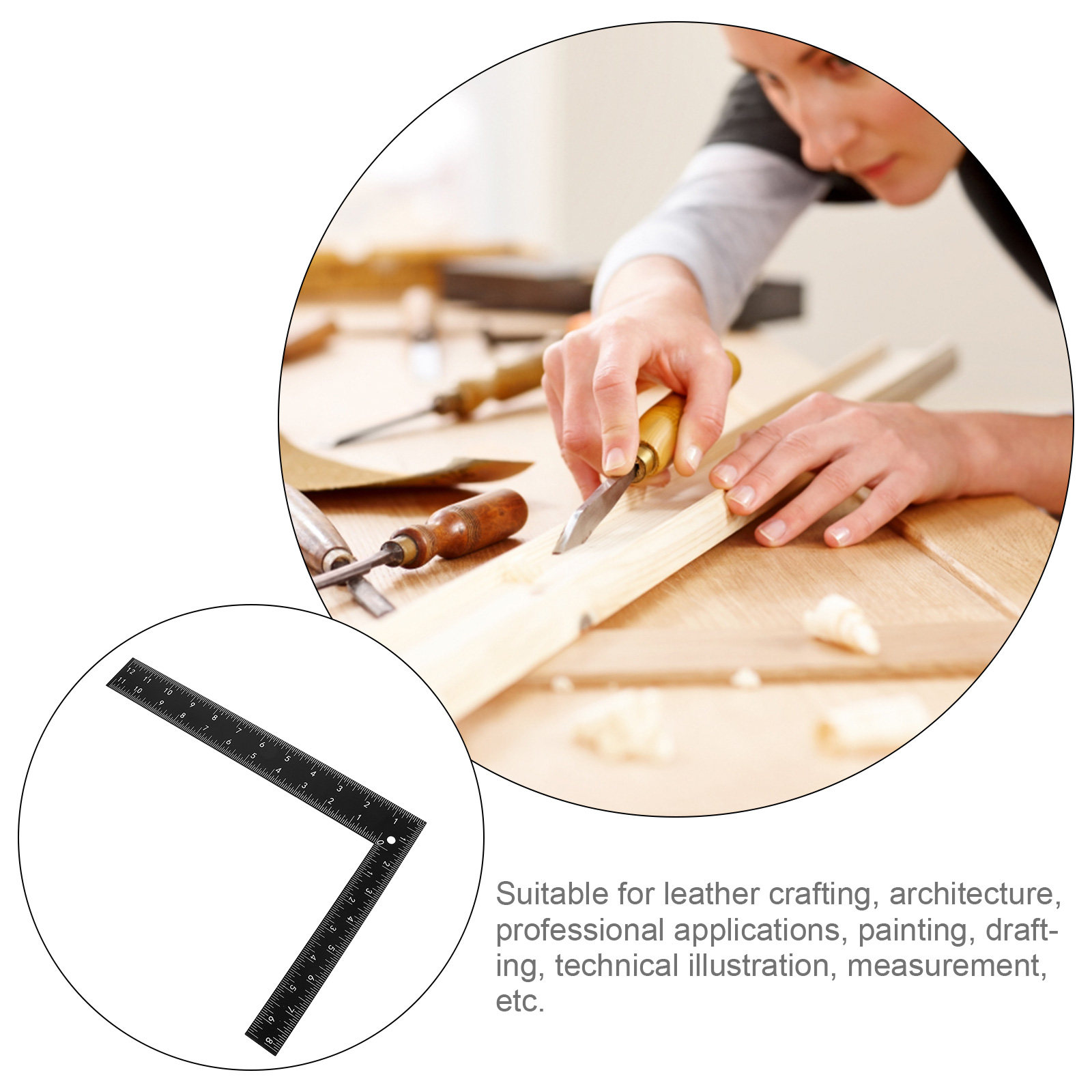 Professional L-Shaped Steel Ru - Woodworking Crafts 评论和价格