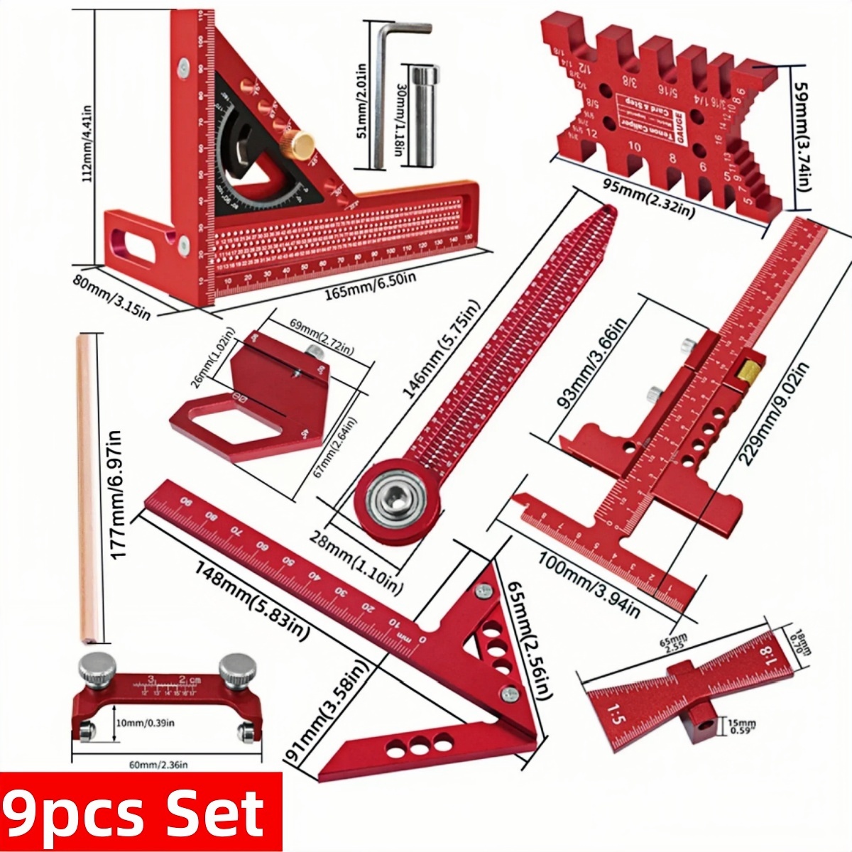 9pcs/10pcs Woodworking Measuri - Woodworking Plans Free 评论和价格