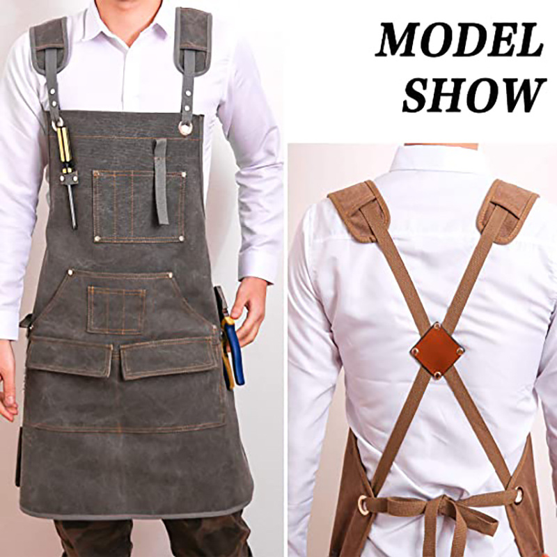 Simple Thickened Canvas Apron  - Woodworking Logo 评论和价格