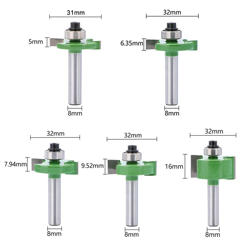 1pc 8mm Shank T-Sloting Router - Woodworking Rabbet 评论和价格