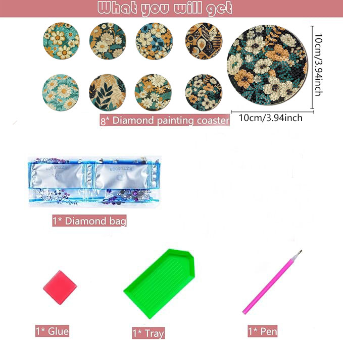 8 Pieces DIY Diamond Painting  - Woodworking Crafts 评论和价格